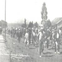 Gandhi leads a march