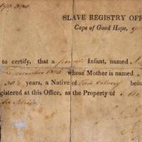 A certificate of slavery