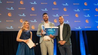 Bruno Stotz bei der Preisverleihung des Ceres Awards. Er wurde ausgezeichnet als Junglandwirt des Jahres.