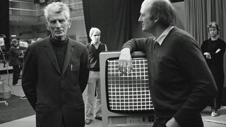 Bei den Dreharbeiten zu „Nacht und Träume“ 1982 - Samuel Beckett und Jim Lewis