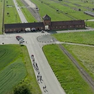 Die Gedenkstätte Auschwitz von oben