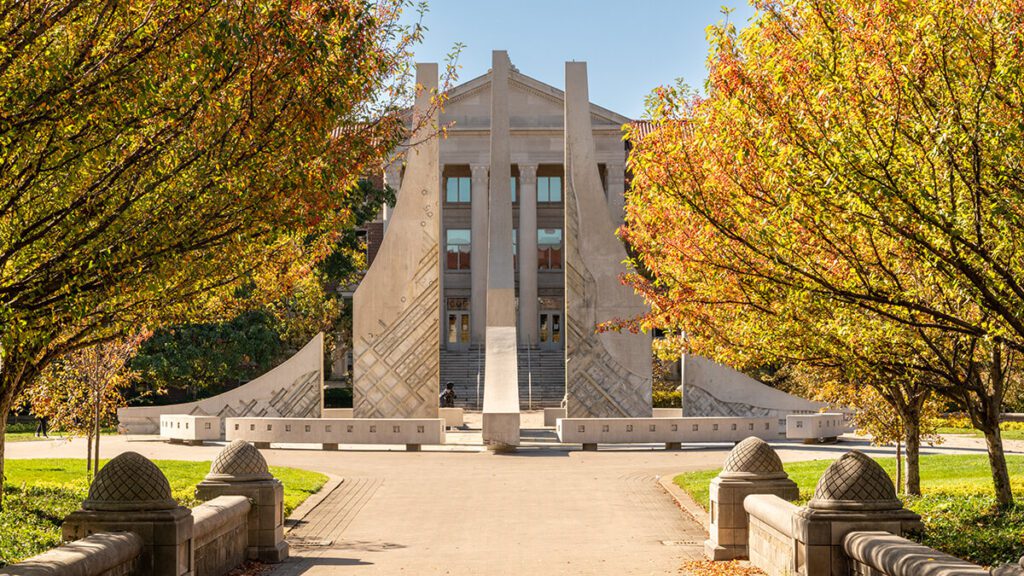 Engineering fountain in Fall