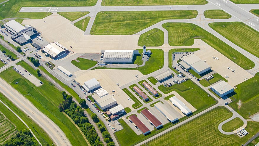 Aerial image of Purdue University Airport