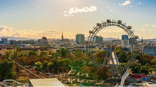 Skyline von Wien mit dem Riesenrad