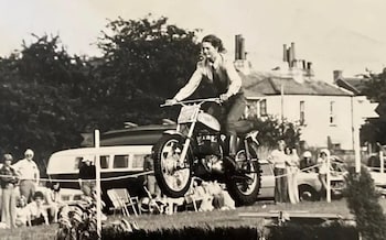 Tizi Hodson showing off her motorcycling skills