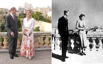 The Duke and Duchess of Edinburgh recreate a photo of Queen Elizabeth II and Prince Philip