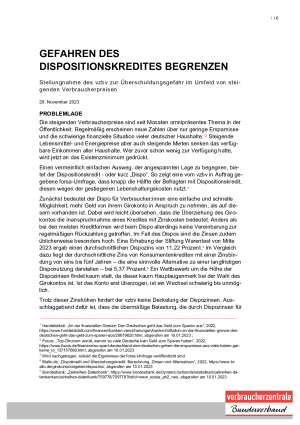 Gefahren des Dispositionskredites begrenzen