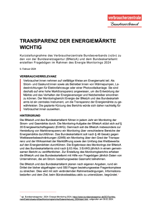 Transparenz der Energiemärkte wichtig
