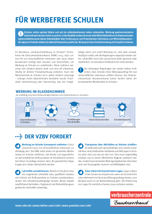 Für werbefreie Schulen | Faktenblatt | November 2019