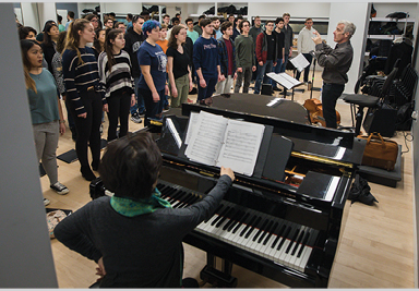 Steven Sametz directing choir