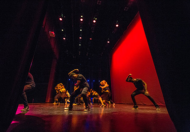 Students dancing