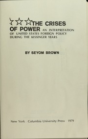 Cover of edition crisesofpowerint00brow