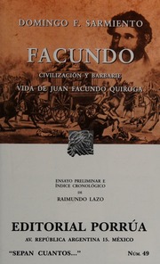 Cover of edition facundocivilizac0000sarm