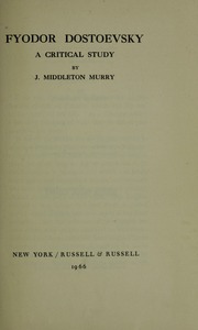 Cover of edition fyodordostoevsky00murr