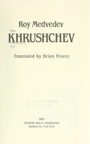 Cover of edition khrushchev00medv