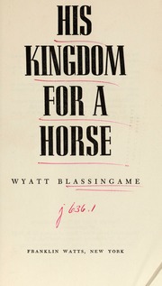 Cover of edition hiskingdomforhor00blas