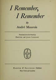 Cover of edition irememberirememb00maur