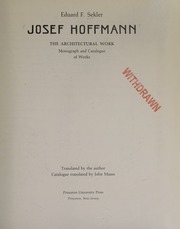 Cover of edition josefhoffmannarc0000sekl