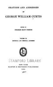 Cover of edition orationsandaddr00curtgoog