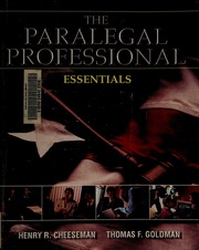 Cover of edition paralegalprofess0000chee