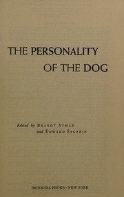 Cover of edition personalityofdog0000ayma