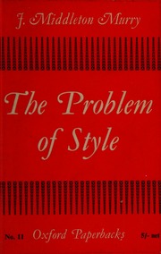 Cover of edition problemofstyle0000unse