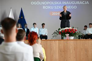 2.09.2024, Mielec, ministra edukacji Barbara Nowacka na oglnopolskiej inauguracji roko szkolnego 2024/2025 w Zespole Szk Technicznych.