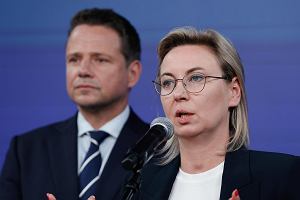 Adriana Porowska, nowa wiceprezydentka Warszawy podczas konferencji z prezydentem Rafaem Trzaskowskim, 21 maja 2024 r.