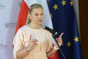 Ministra edukacji Barbara Nowacka na konferencji prasowej, 29 maja 2024 r.