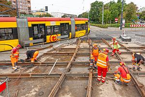 Remont torw tramwajowych na Kercelaku u zbiegu ul. Okopowej z al. 'Solidarnoci' zaplanowano midzy 29 lipca a 1 wrzenia