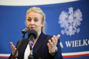 Ministra Katarzyna Sjka na konferencji prasowej w Urzdzie Wojewdzkim w Poznaniu (11 wrzenia 2023)