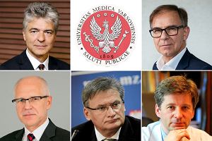 Grny rzd od lewej: prof. Marek Kuch, Prof. Marcin Wojnar; dolny rzd od lewej: prof. Rafa Krenke, prof. Bolesaw Samoliski, prof. Piotr Pruszczyk.