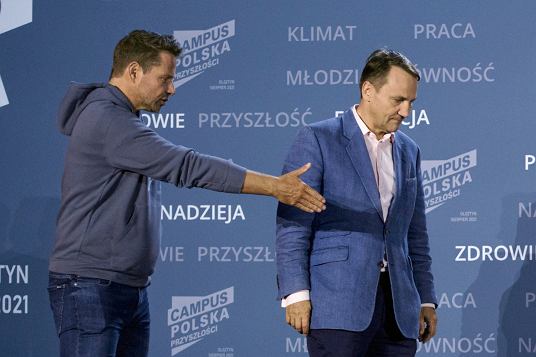 Rafa Trzaskowski i Radosaw Sikorski na Campus Polska Przyszoci w Olsztynie. Sierpie 2021 r.