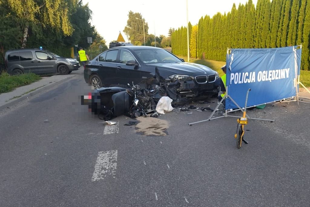 18-latek jadcy BMW wymusi pierwszestwo na kierujcym skuterem w miejscowoci Lipniak