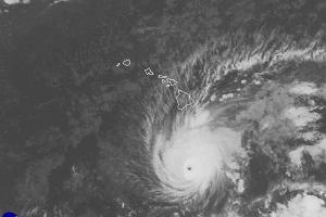 22.08.2018, satelitarne zdjcie huraganu Lane w pobliu Hawajw.