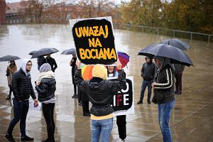 Demonstracja pod hasem ''Jesie redniowiecza - chcemy edukacji, a nie indoktrynacji '' zorganizowany przez Oglnopolski Strajk Kobiet. Szczecin, 2019.