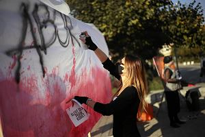 Szczecin, 21 padziernika 2021 r. Protest przeciwko zaostrzeniu prawa antyaborcyjnego w Polsce