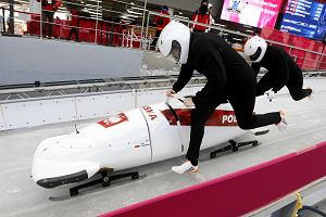 Mateusz Luty i Krzysztof Tylkowski podczas treningu dwjek bobslejowych. XXIII Zimowe Igrzyska Olimpijskie Pjongczang 2018, 16 lutego 2018