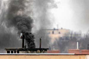 Zabrze, komin na budynku wielorodzinnym.