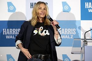 Julia Roberts podczas wiecu poparcia dla Kamali Harris. Canton, stan Georgia, 9 padziernika 2024 r.