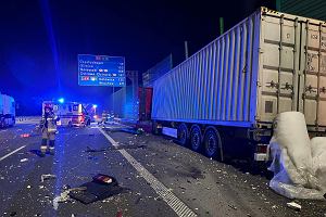 Wypadek na autostradzie A1 koo wza Mykanw