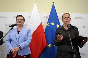 Ministerstwo Edukacji Narodowej. Od lewej: wiceministerka Katarzyna Lubnauer i ministerka Barbara Nowacka