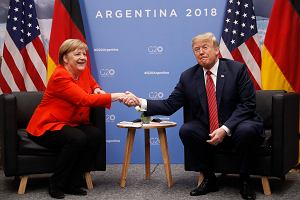 Kanclerz Niemiec Angela Merkel i prezydent Stanw Zjednoczonych Donald Trump podczas  Szczytu G20 w Buenos Aires, 1.12.2018.