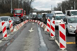 Korki na skrzyowaniu ul. Legnickiej i Milenijnej we Wrocawiu