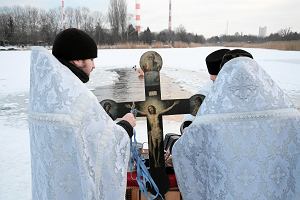 wito Jordanu nad Jeziorkiem Czerniakowskim na warszawskiej Sadybie, 19 stycznia 2024 r.