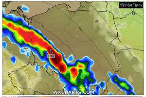 IMGW ostrzega: nadchodz ulewy, podtopienia i burze. Prognozowana przez model GFS na 8 wrzenia 2022 godz. 18 pogoda w Polsce. Kolorami oznaczono wielko opadw w mm na godzin