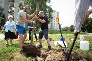 Czerwiec 2021. Sadzenie drzew. Realizacja projektu z Budetu Obywatelskiego