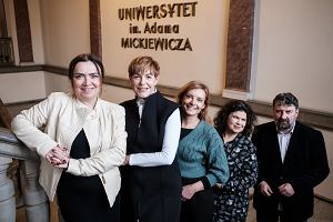 Zesp badawczy UAM. Od lewej: dr hab. prof. UAM - Edyta Gowacka-Sobiech; prof. dr hab. Grayna Gajewska - kierowniczka projektu i zespou; mgr Katarzyna Wala; dr hab. Iwona Chmura-Rutkowska oraz dr Maciej Kokociski