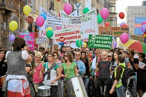 Demonstracja zwolennikw ustawy o zwizkach partnerskich we Wrocawiu