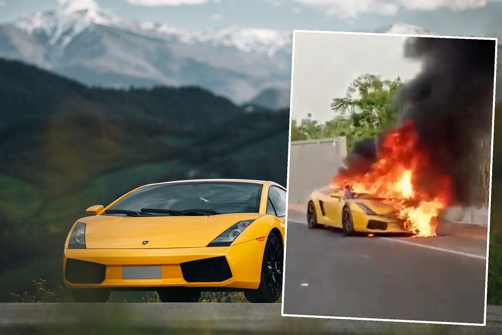 Ktnia sprzedawcw zakoczona poarem Lamborghini. Panowie pokcili si o prowizj.